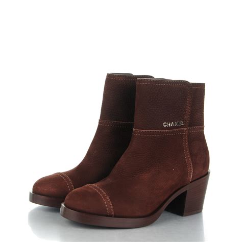 chanel brown suede boots